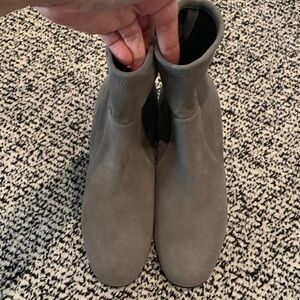 Salvatore Ferragamo Women’s Grey Suede Ankle Boots - Sleek Stretch Chelsea Style